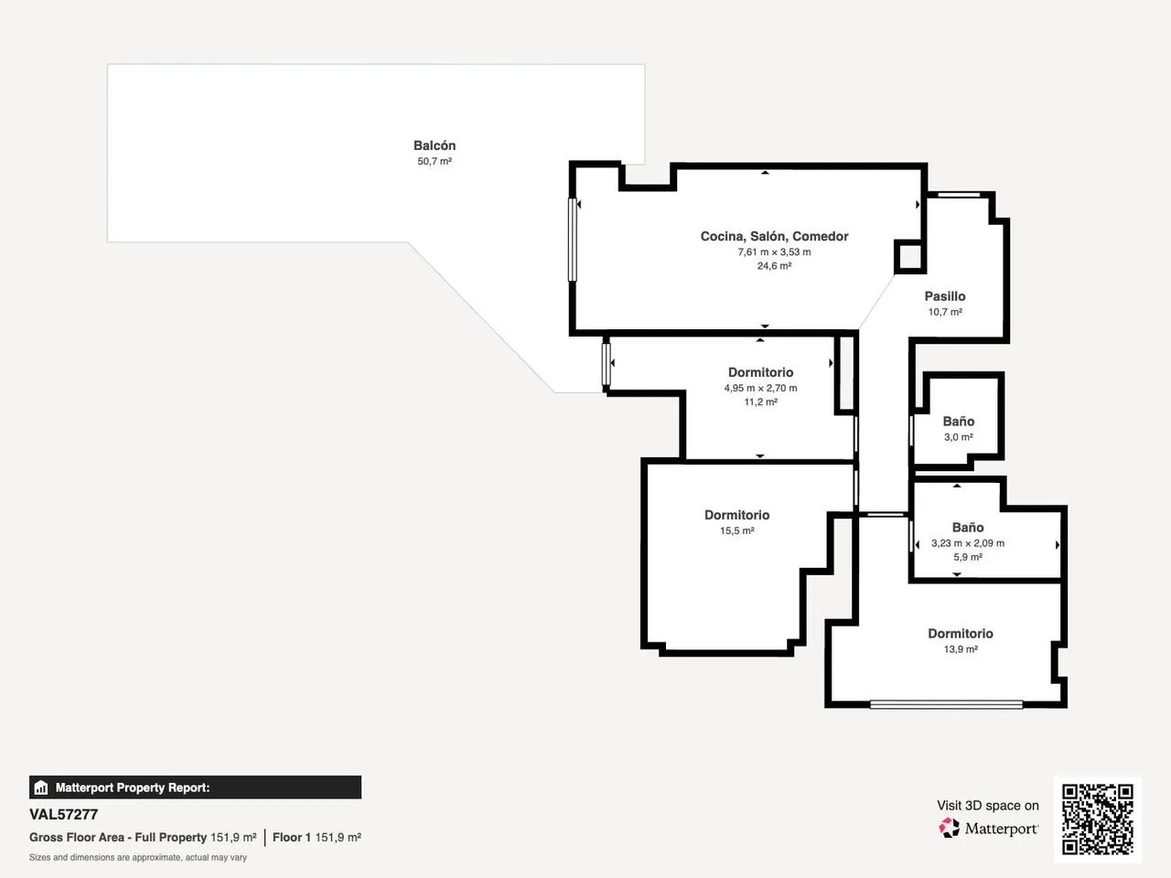 living - 118m² apartment with 45m² terrace for sale in El Pla del Real - Floor Plan - 1