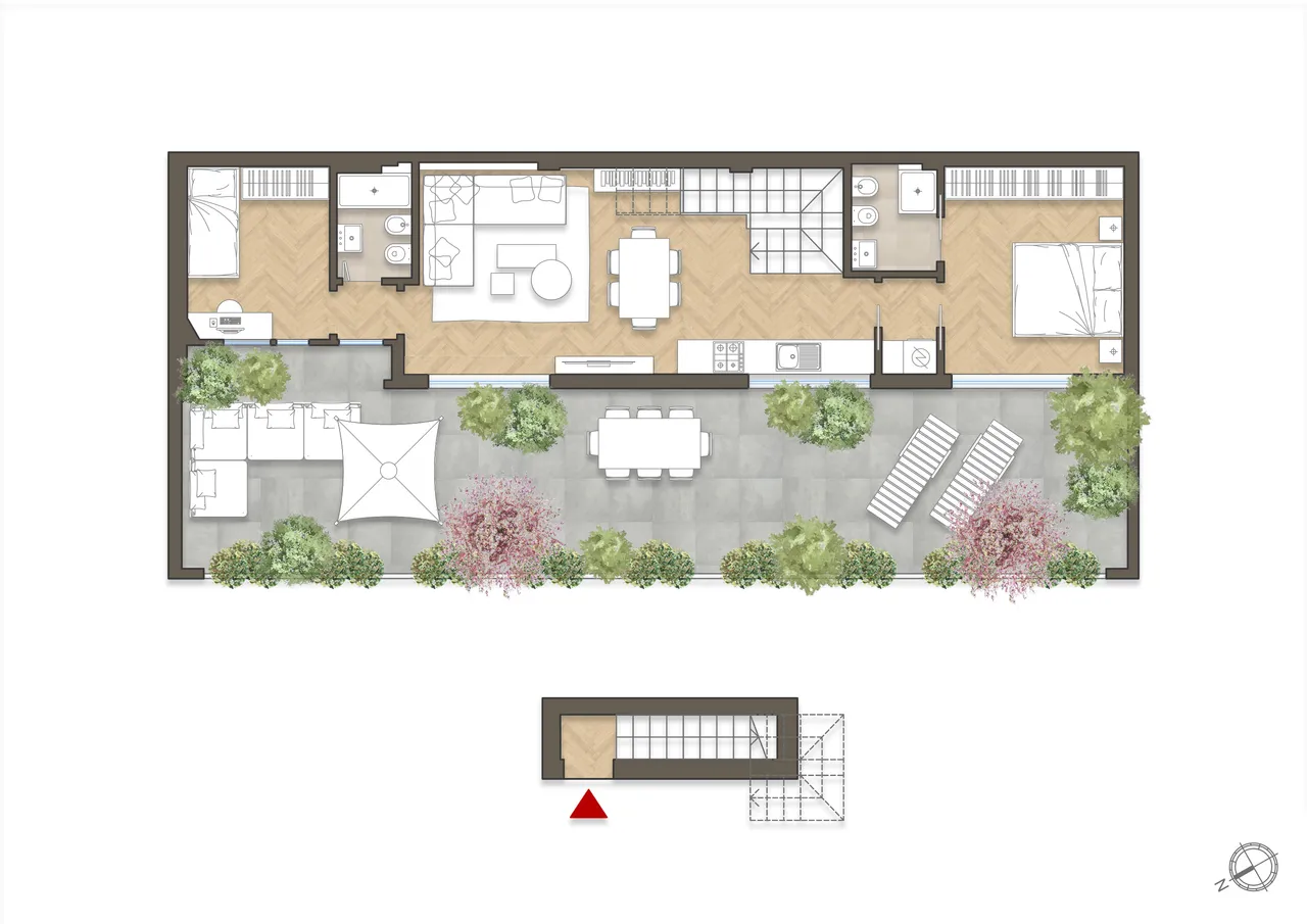 living - Belinzaghi 14 - Living - Dils - Verdiepingsplan - 1