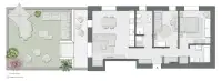 Two Bedrooms of 104 sqm - Edificio A3 - LivinUp  | Milano - Floor Plan thumbnail - 1
