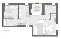 Two Bedrooms  of 99 sqm - Edificio C1 - LivinUp  | Milano - Floor Plan thumbnail - 1