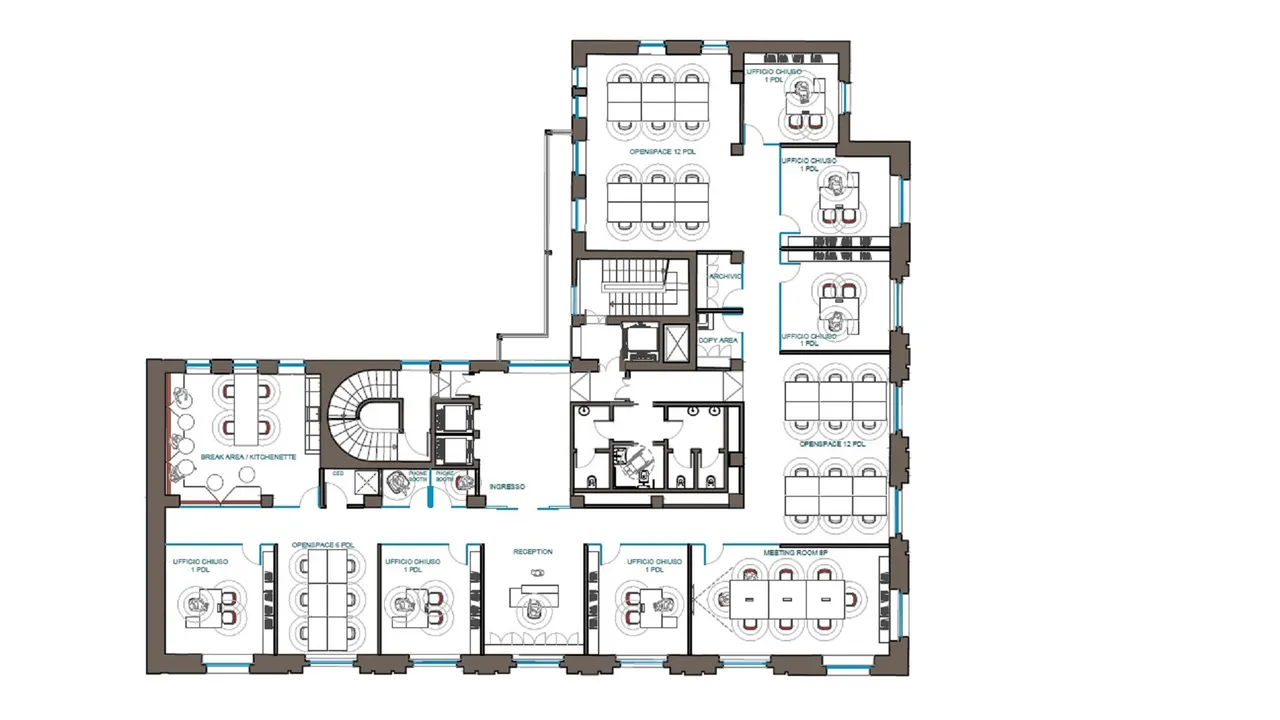 office - Porta Vittoria 9 - Office - Dils - Floor Plan - 1