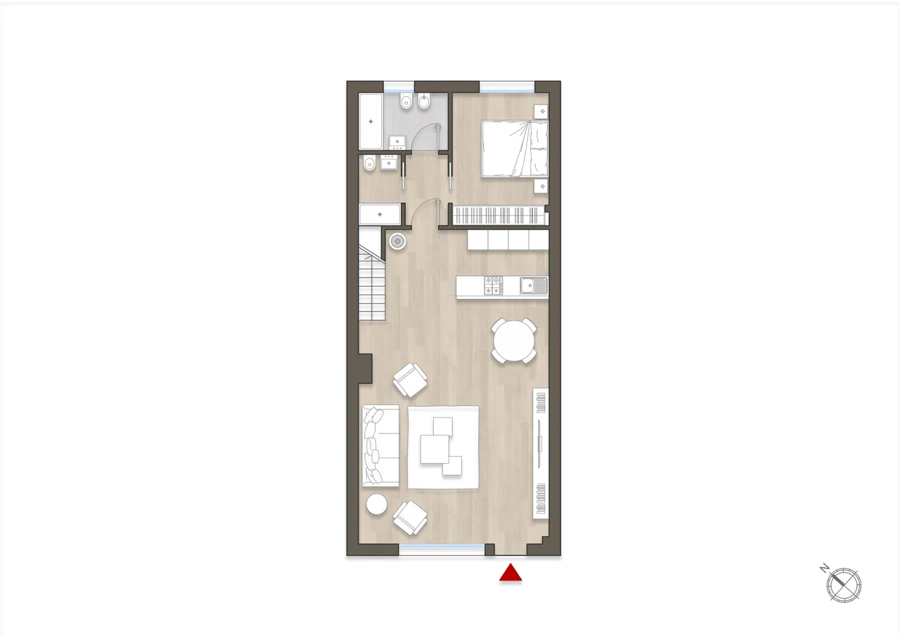 living - Amadeo 57 - Living - Dils - Verdiepingsplan - 1