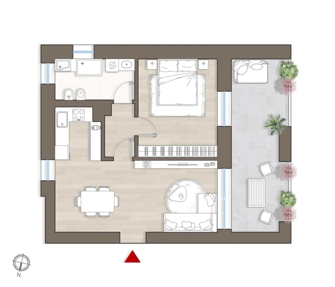 living - Frassinetti 25 - Wonen - Dils - Verdiepingsplan - 1