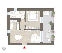 living - Frassinetti 25 - Wonen - Dils - Verdiepingsplan thumbnail - 1