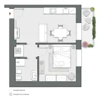 One Bedroom of 55 sqm - Edificio A1 - LivinUp  | Milano - Floor Plan thumbnail - 1