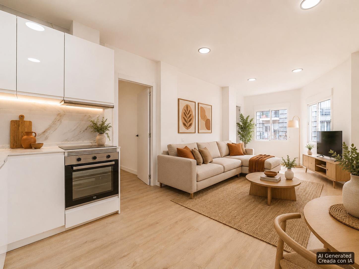 living - Piso de 66m² en venta en Sant Gervasi - Galvany, Barcelona - featured