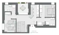 Trilocale di 91 m2 - Edificio C1 - LivinUp  | Milano - Floor Plan thumbnail - 1